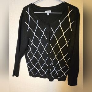 Croft & Barrow Black, Blue and White Women's Cardigan